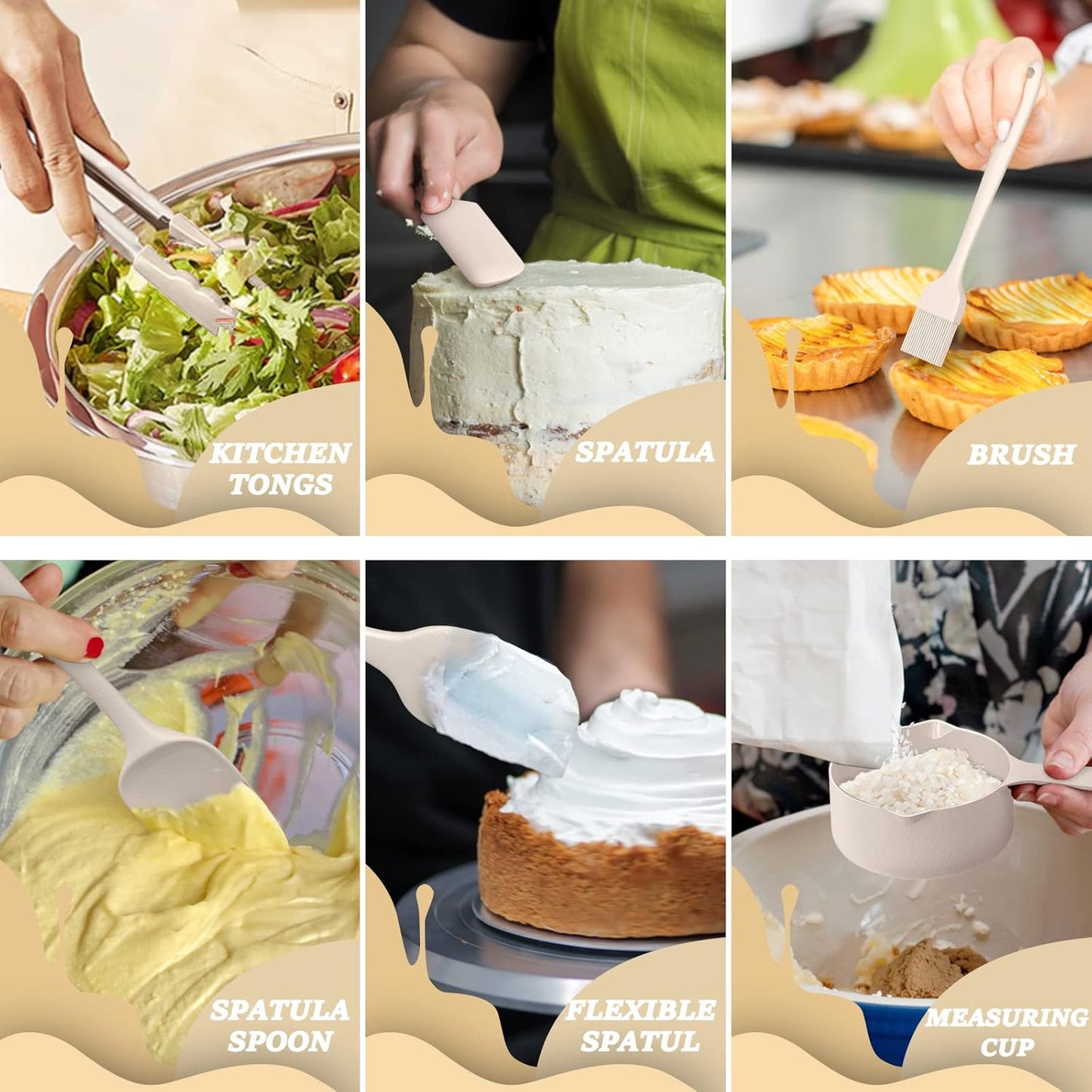 26PCS Stainless Steel Khaki Bowls with Grater Attachments